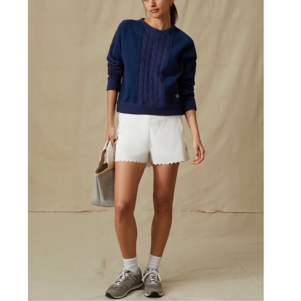 Tuckernuck White Scallop Hem Athletic Shorts